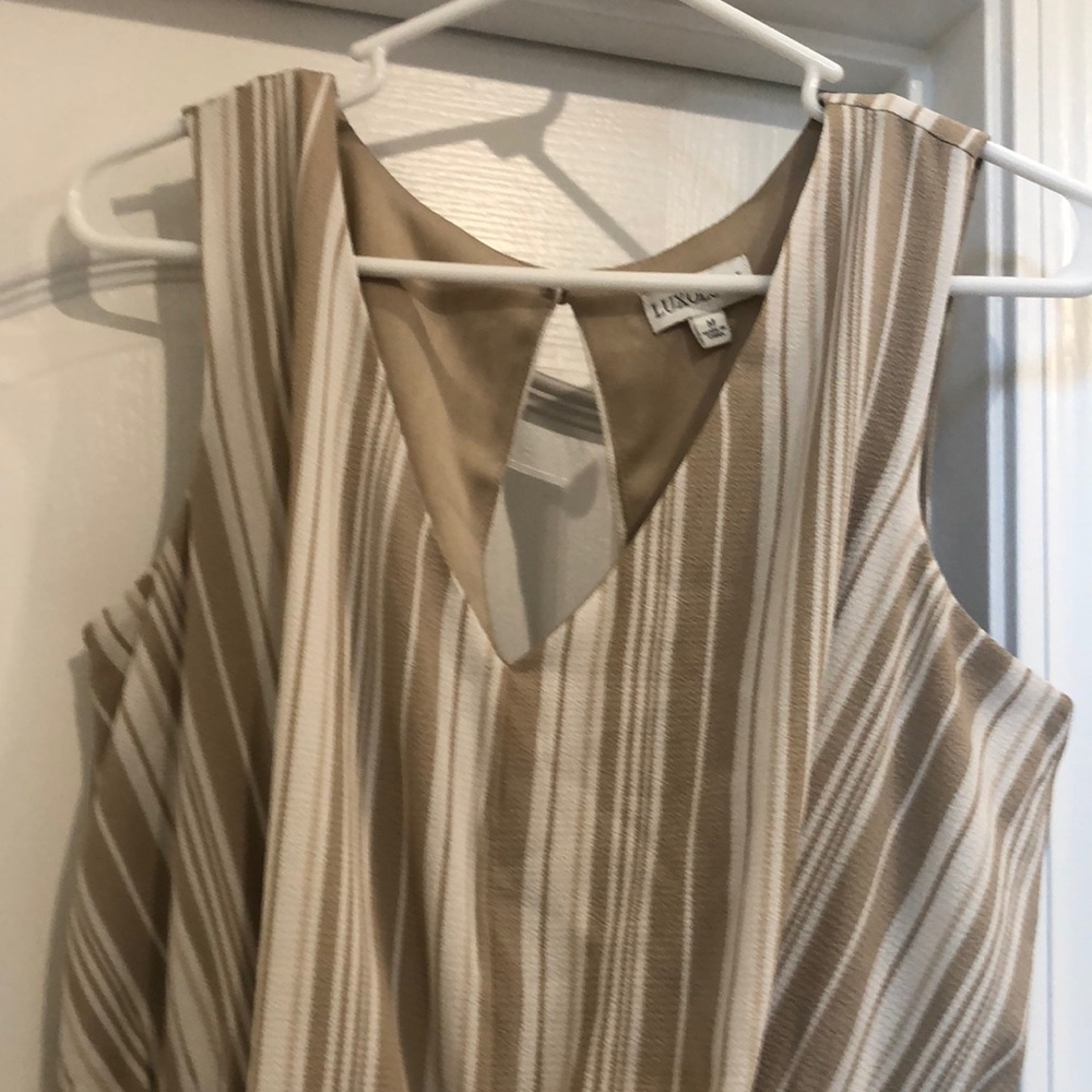 Tan and cream jumpsuit